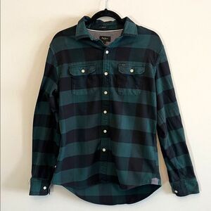 Pepe Jeans Black Green Buffalo Plaid Unisex Button Shirt Regular Fit Size Small
